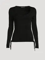 Scoopneck Sweater With Corset Detail