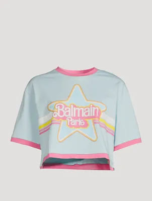 Balmain x Barbie Cropped Logo T-Shirt