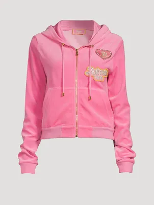 Balmain x Barbie Cropped Velvet Hoodie