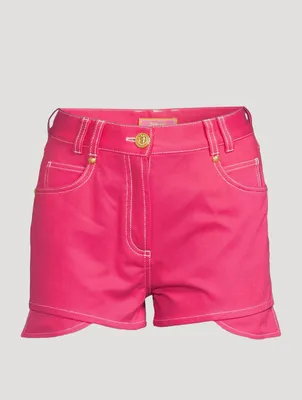 Balmain x Barbie High-Waisted Denim Shorts