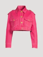 Balmain x Barbie Cropped Denim Jacket