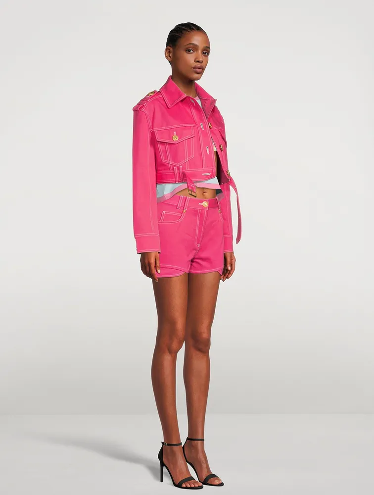 Balmain x Barbie Cropped Denim Jacket