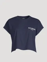 Cotton Crop T-Shirt With Flock Logo