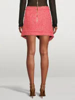 Asymmetric Tweed Mini Skirt