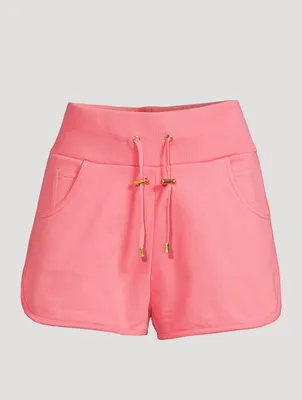 Cotton Sweatshorts With Flock Logo