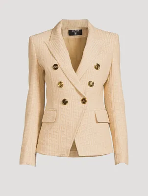 Monogram Jacquard Double-Breasted Blazer