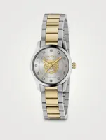 G-Timeless Stainless Steel Bracelet Watch With Diamonds