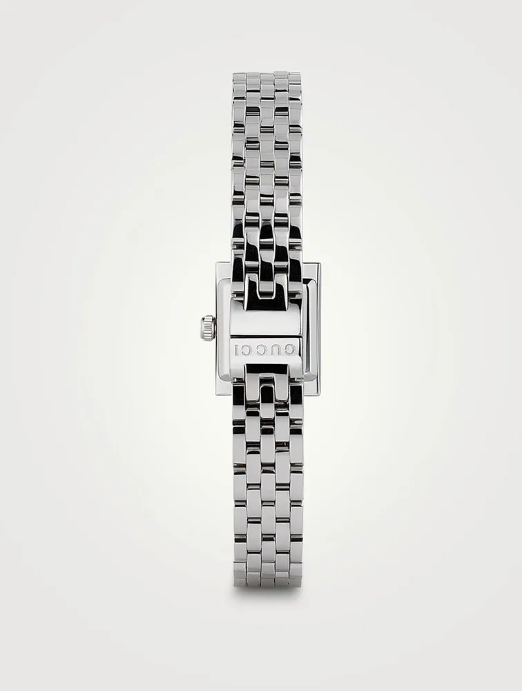 G-Frame Stainless Steel Bracelet Watch With Diamonds