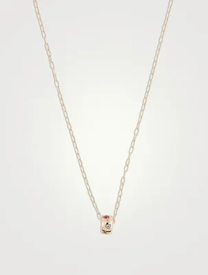 Iconica 18K Rose Gold Pendant Necklace With Multicolour Stones