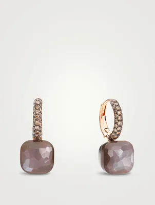 Nudo 18K White And Rose Gold Earrings With Moonstone And Diamonds
