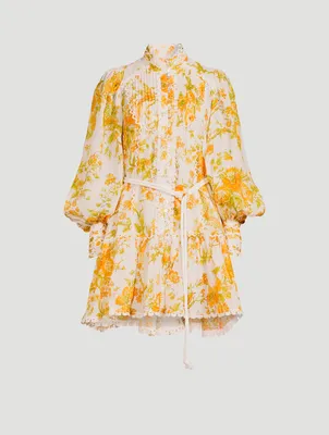 Songbird Puff-Sleeve Mini Dress In Floral Print