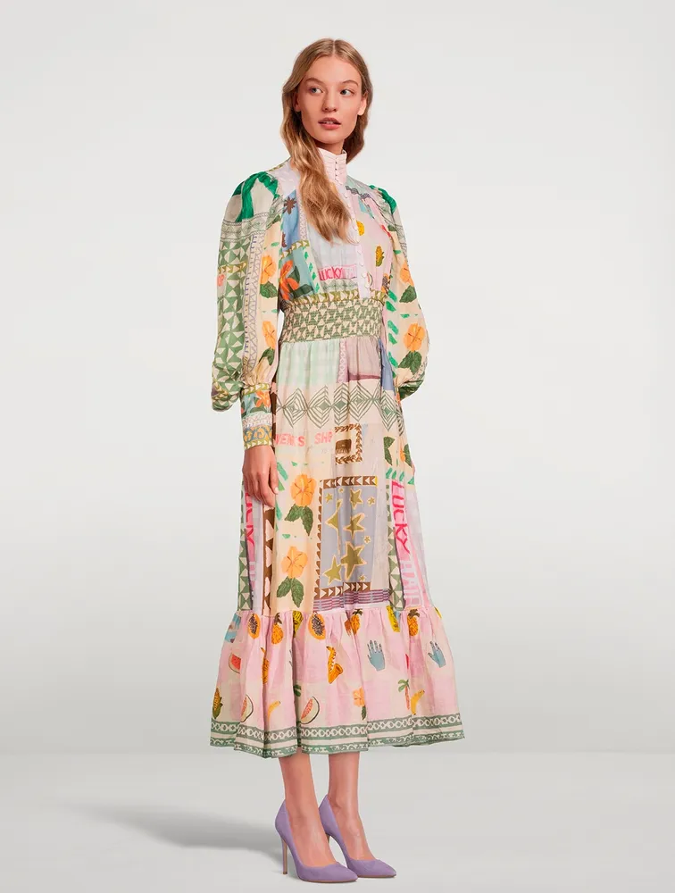 Emma Gale x Alémais Shirt Dress Patchwork Print