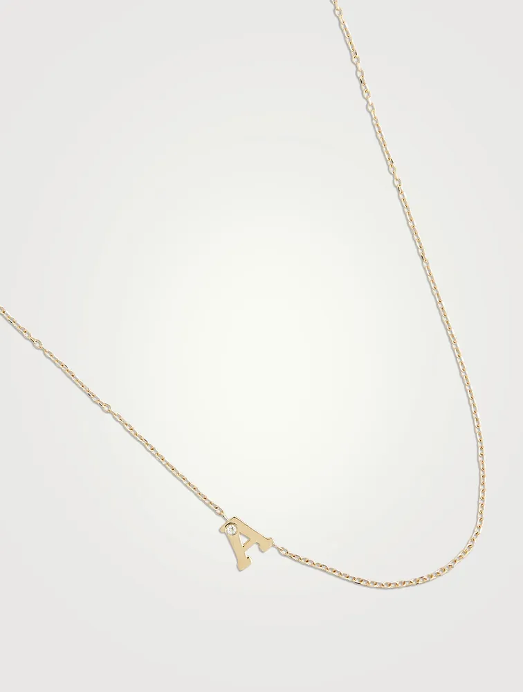 Love Letter 14K Gold A Necklace With Diamond