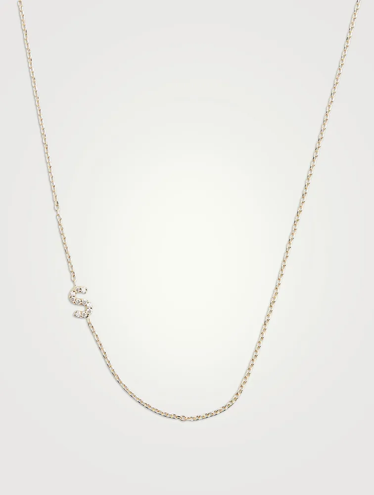 Love Letter 14K Gold S Necklace With Diamonds