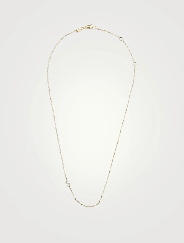 Love Letter 14K Gold S Necklace With Diamonds