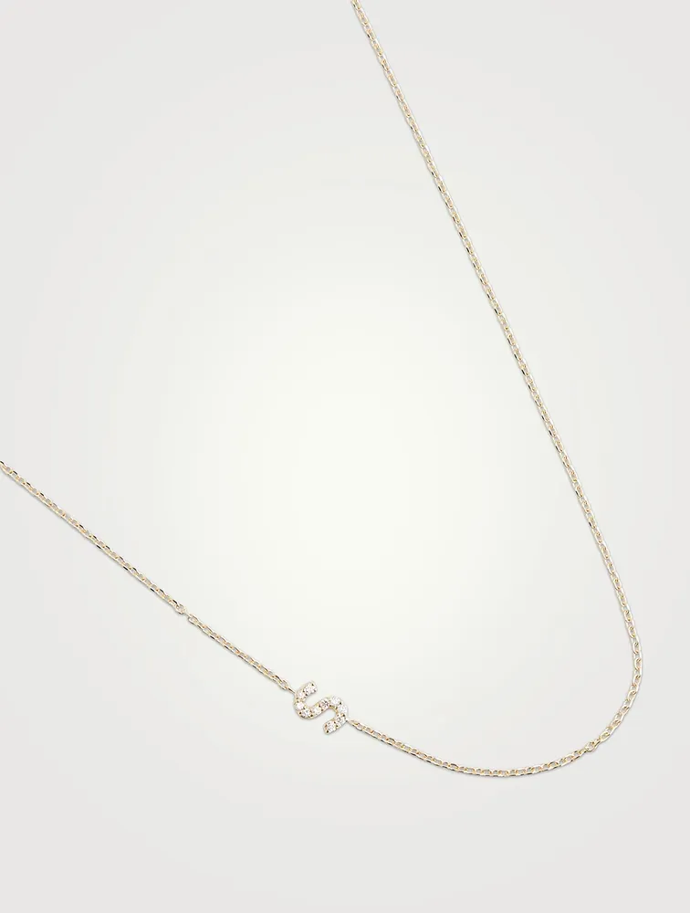 Love Letter 14K Gold S Necklace With Diamonds