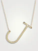 Love Letter 14K Gold Oversize Initial Necklace With Diamond