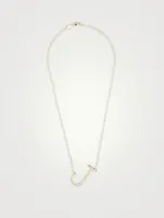 Love Letter 14K Gold Oversize Initial Necklace With Diamond