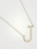 Love Letter 14K Gold Oversize Initial Necklace With Diamond