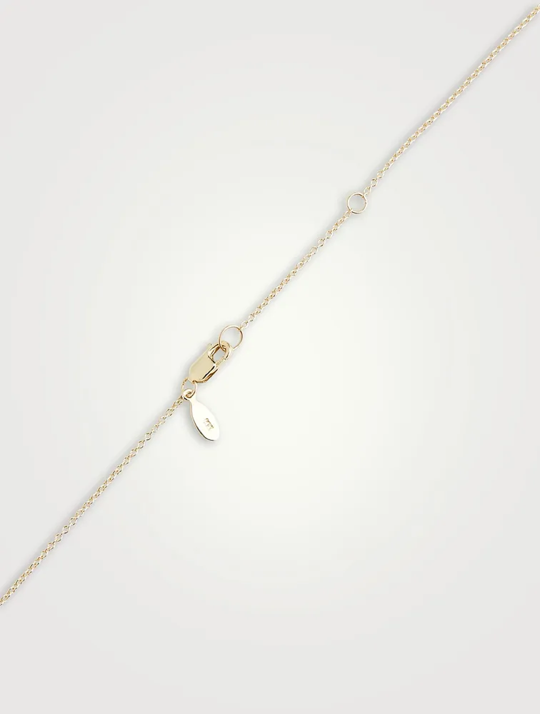 Love Letter 14K Gold Oversize Initial Necklace With Diamond