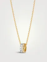 Mini Quatre Radiant Edition Gold Pendant Necklace With Diamonds