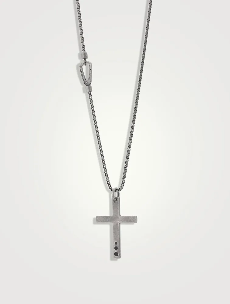 The Cross Latin Pendant Necklace With Circle Crescendo Enamel