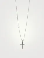 The Cross Minimal Latin Pendant Necklace With Side Enamel