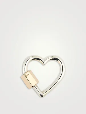 Sterling Silver And Yellow Gold Heart Lock