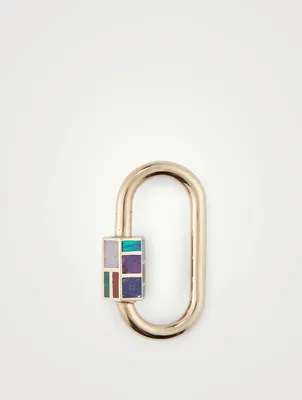 14K Gold Inlay Lock With Opal