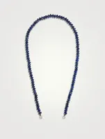 24-Inch Lapis Rondel Strand With Gold Loops