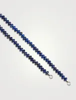 24-Inch Lapis Rondel Strand With Gold Loops