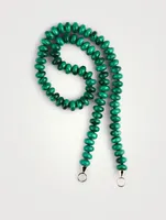 16-Inch Malachite Rondel Strand With Gold Loops