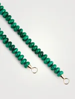 16-Inch Malachite Rondel Strand With Gold Loops