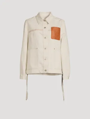 Workwear Linen And Denim Jacket