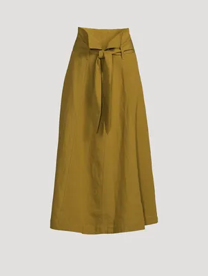 Anna Belted Midi Skirt