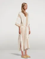 Cannes Linen Caftan Striped Print