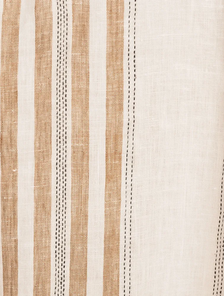 Cannes Linen Caftan Striped Print