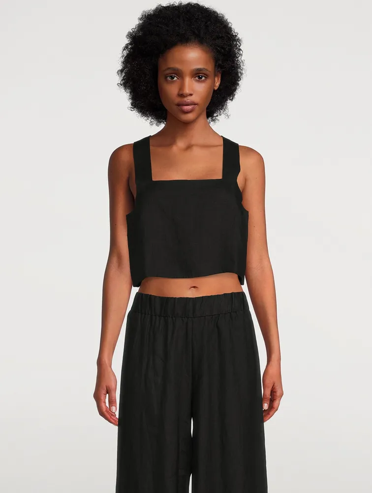 Tallows Linen Crop Top