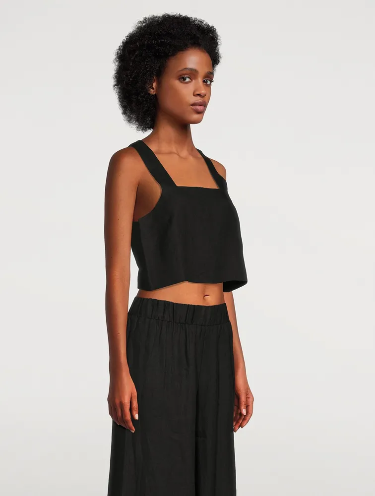 Tallows Linen Crop Top