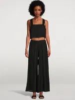 Tallows Linen Crop Top