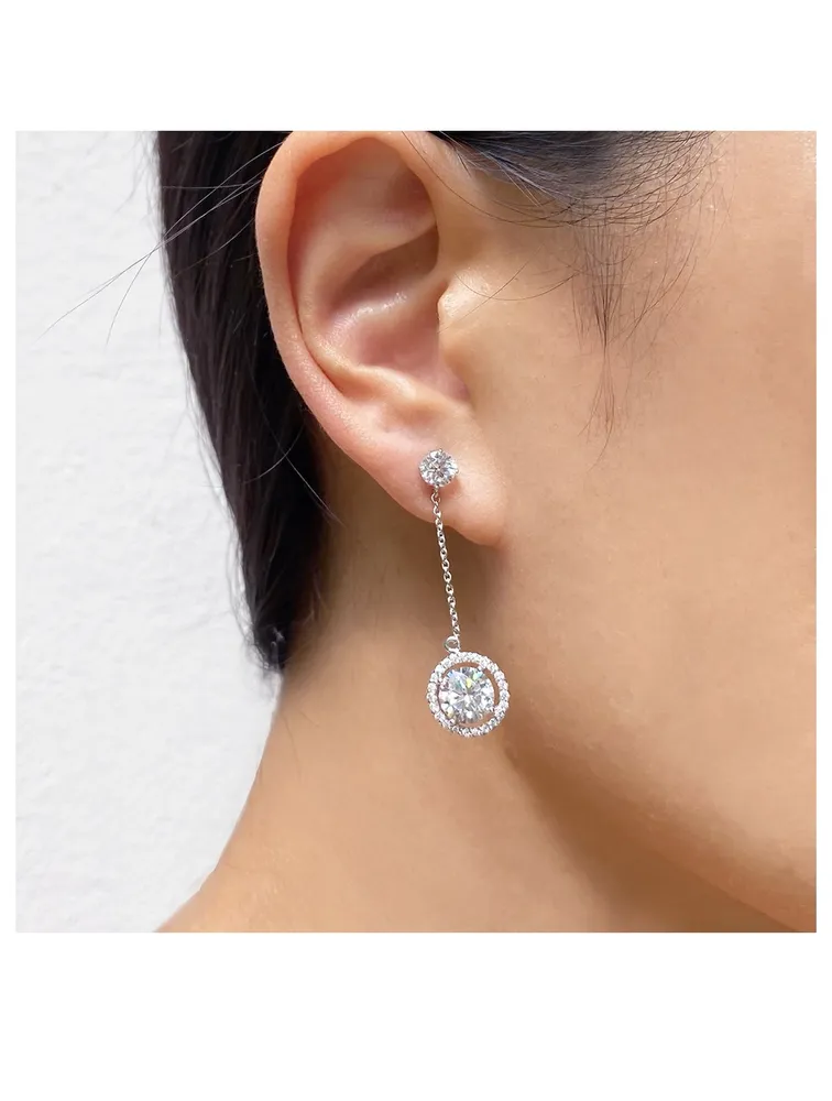 Ida Round Borderset Drop Earrings