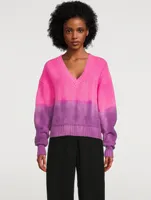 Dip-Dyed Grain Stitch Cashmere Sweater