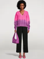 Dip-Dyed Grain Stitch Cashmere Sweater