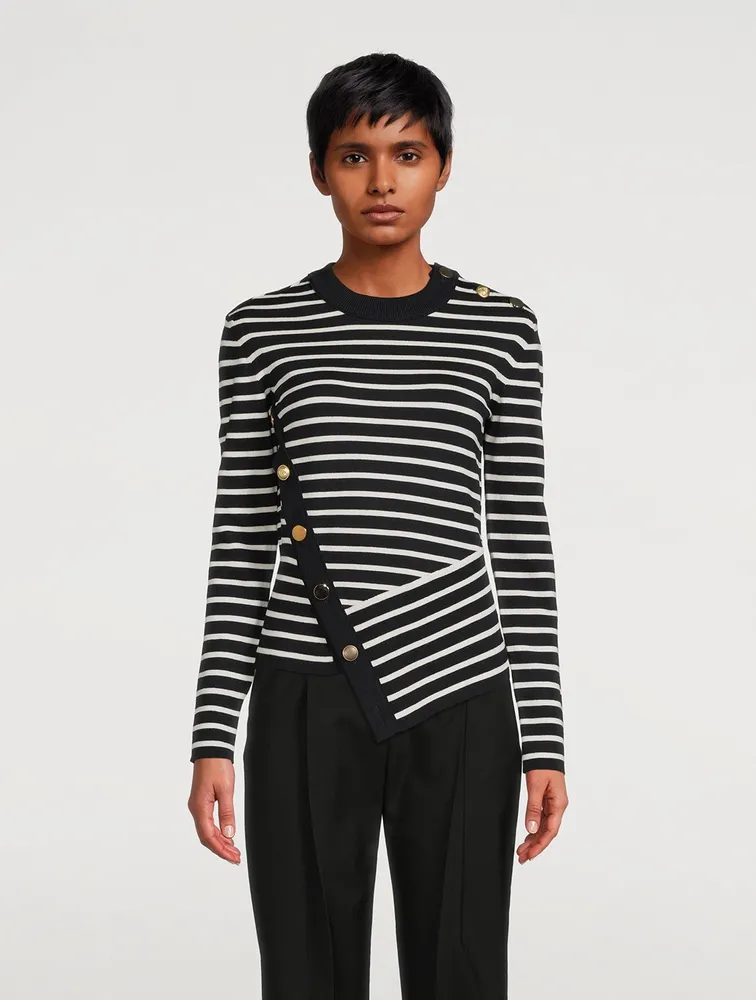 Asymmetric Striped Sweater