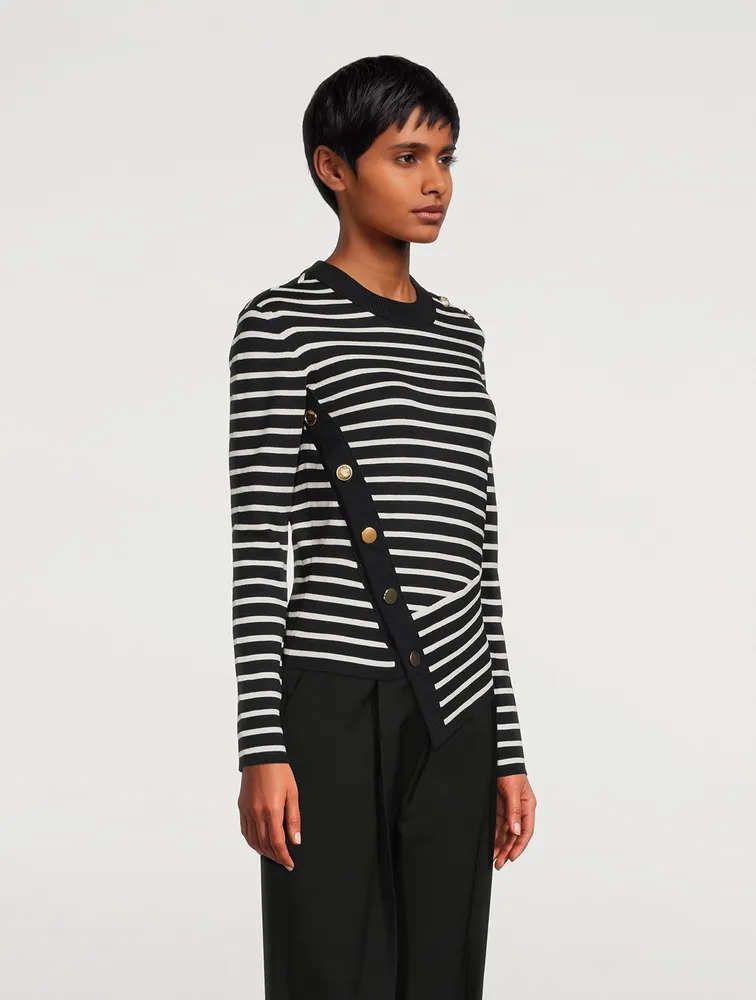 Asymmetric Striped Sweater