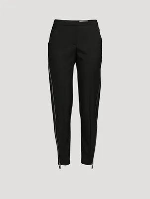 Side-Zip Wool Trousers