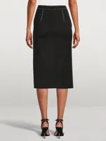 Asymmetric Wool Midi Skirt