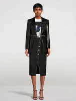 Asymmetric Wool Midi Skirt