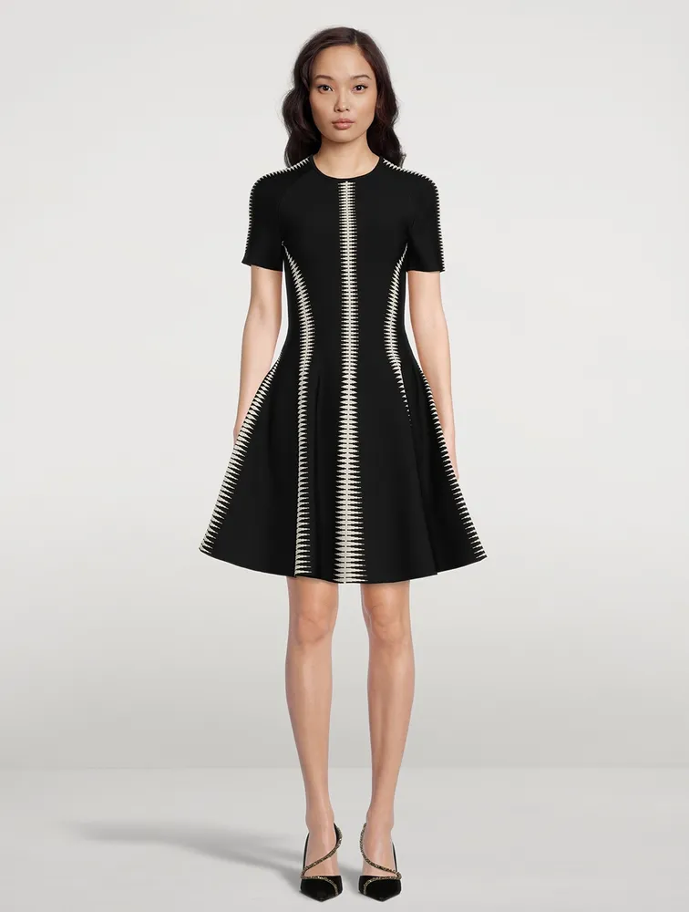 Spine Jacquard Midi Dress