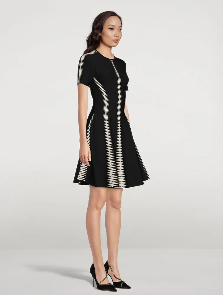 Spine Jacquard Midi Dress